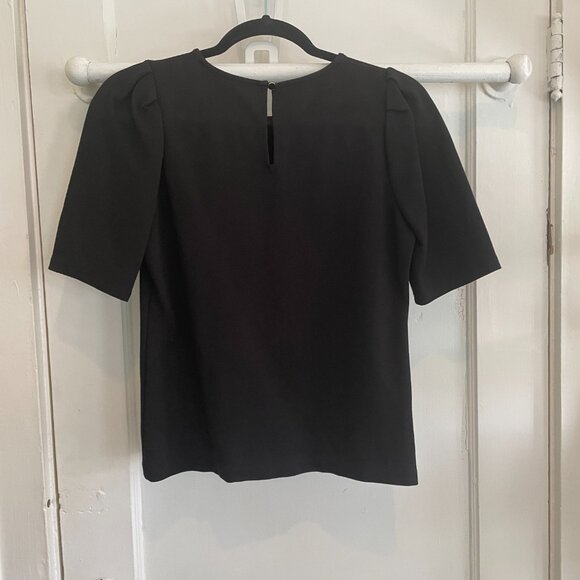 J.Crew Puff-Sleeve Ponte Top | Black| X-Small | NWOT - Picture 2 of 6